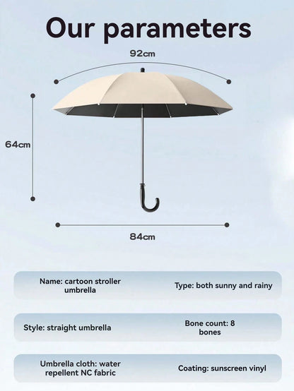 Baby Stroller Sunshade Umbrella, Effectively Blocks UV Rays, Fits Universal Stroller/Tricycle, With Umbrella Handle, Clip, & Sunshade Canopy, Stroller Umbrella, Sun And Rain Protection Shield