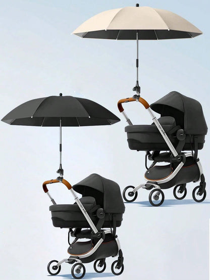 Baby Stroller Sunshade Umbrella, Effectively Blocks UV Rays, Fits Universal Stroller/Tricycle, With Umbrella Handle, Clip, & Sunshade Canopy, Stroller Umbrella, Sun And Rain Protection Shield