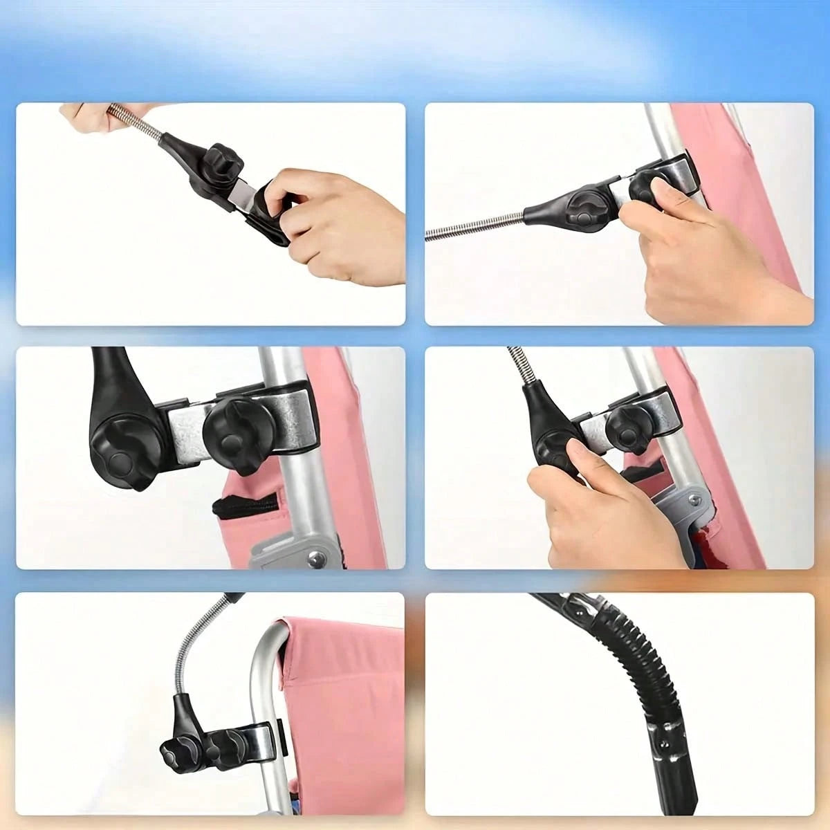 Baby Stroller Sunshade Umbrella, Effectively Blocks UV Rays, Fits Universal Stroller/Tricycle, With Umbrella Handle, Clip, & Sunshade Canopy, Stroller Umbrella, Sun And Rain Protection Shield