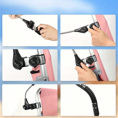 Baby Stroller Sunshade Umbrella, Effectively Blocks UV Rays, Fits Universal Stroller/Tricycle, With Umbrella Handle, Clip, & Sunshade Canopy, Stroller Umbrella, Sun And Rain Protection Shield