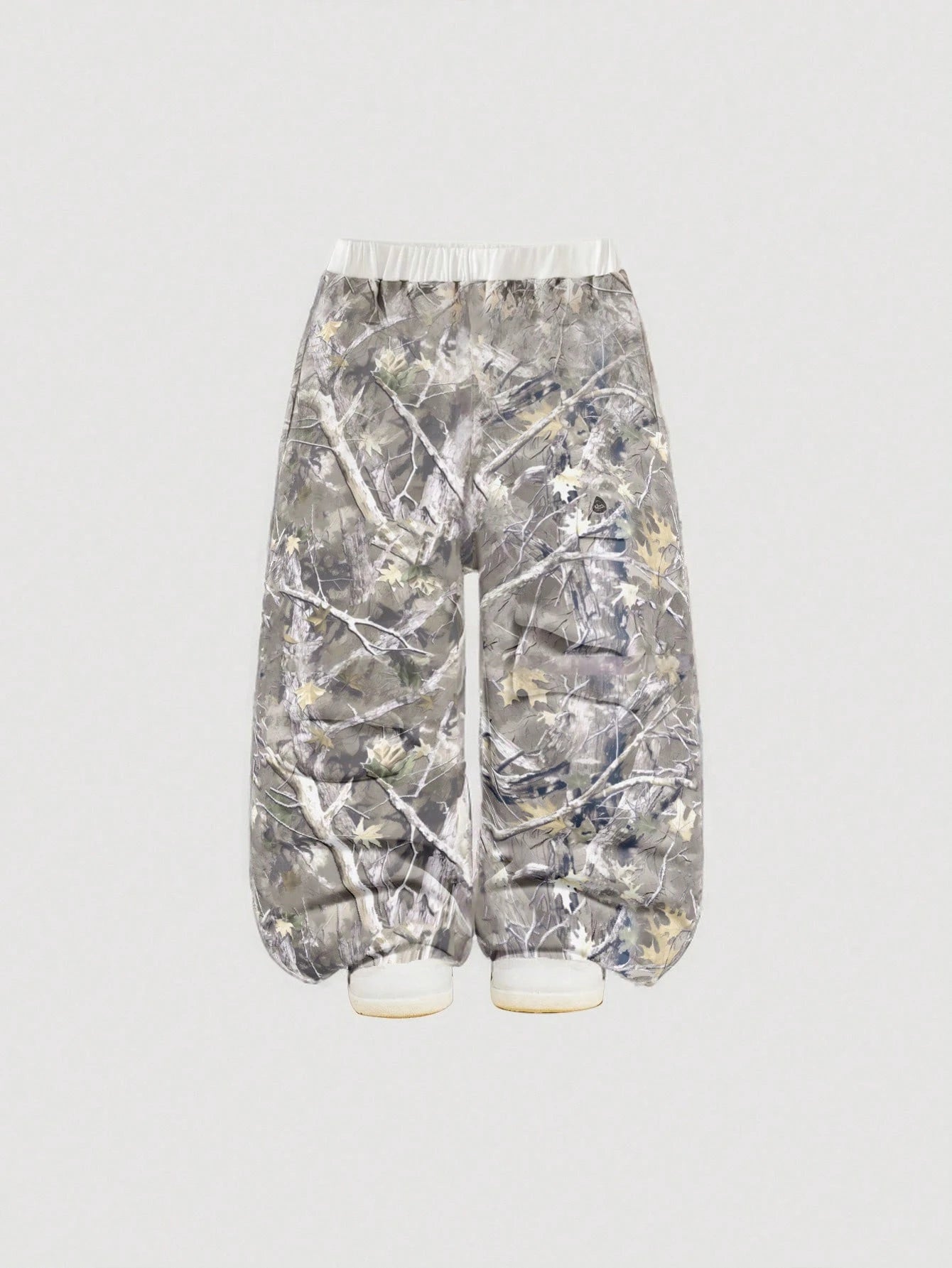 Babygirl Versatile Cute Leaf Pattern Elastic Waist Loose Pants Fall Winter