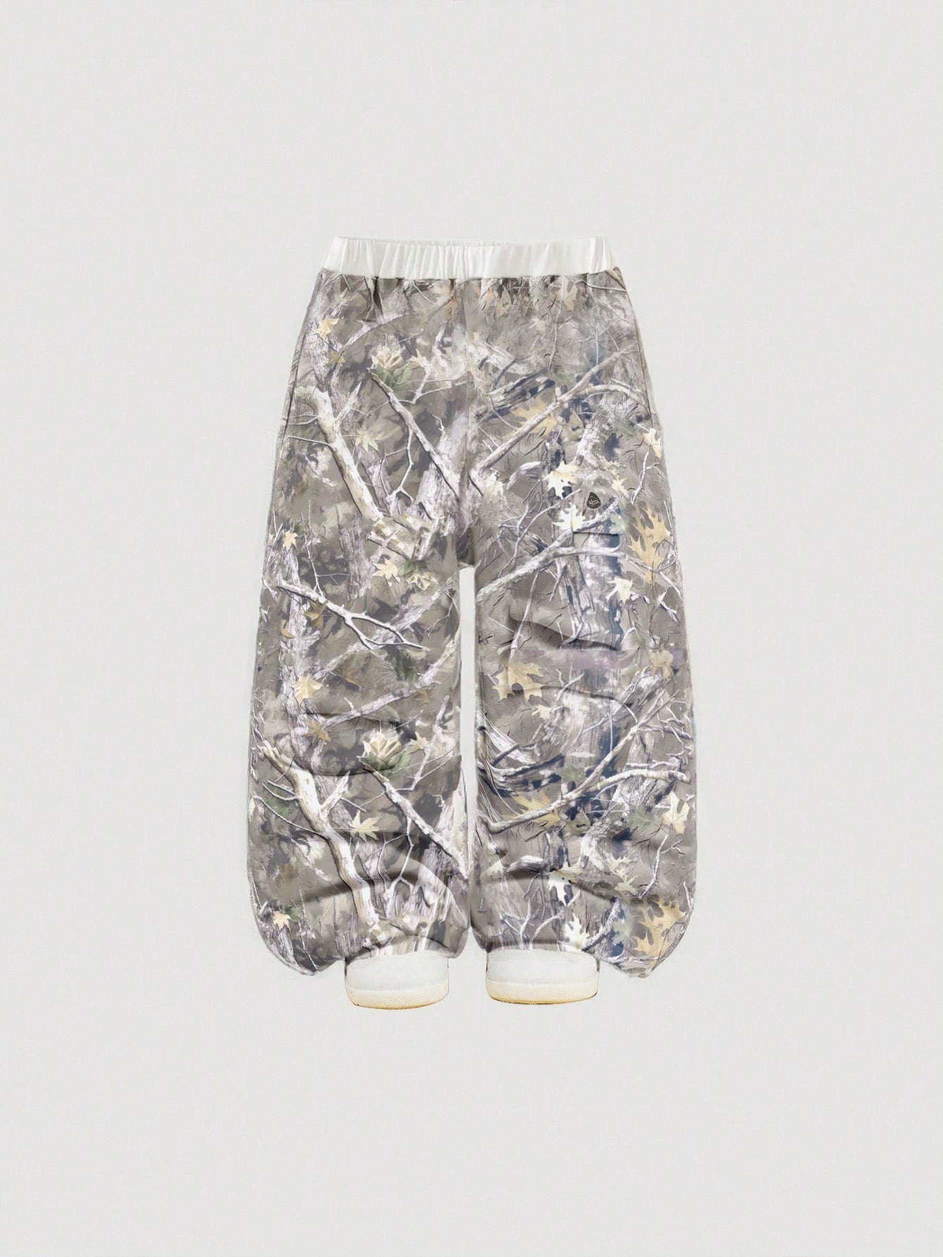 Babygirl Versatile Cute Leaf Pattern Elastic Waist Loose Pants Fall Winter