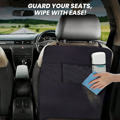 Back Seat Cover 3 Pocket Storage Organizer, 2 Packs X-Large Waterproof Kick Mats Backseat Protector, Car Seat Back Protectors For Vehicles To Protect From Dirt, Mud Scratches