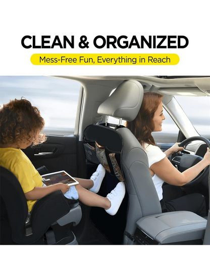 Back Seat Cover For Kids+3 Pocket Storage Organizer+Waterproof PVC, 1 Pc/2 Pcs-Large Waterproof Kick Mats Backseat Protector, Car Seat Back Protectors