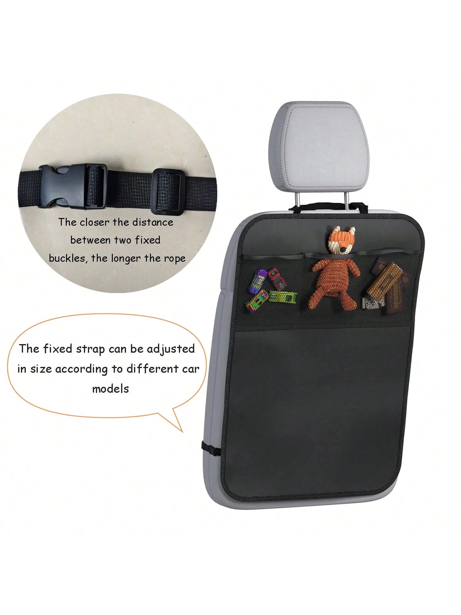 Back Seat Cover For Kids+3 Pocket Storage Organizer+Waterproof PVC, 1 Pc/2 Pcs-Large Waterproof Kick Mats Backseat Protector, Car Seat Back Protectors