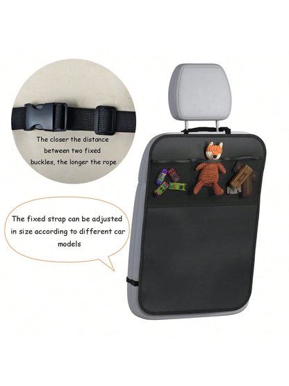 Back Seat Cover For Kids+3 Pocket Storage Organizer+Waterproof PVC, 1 Pc/2 Pcs-Large Waterproof Kick Mats Backseat Protector, Car Seat Back Protectors