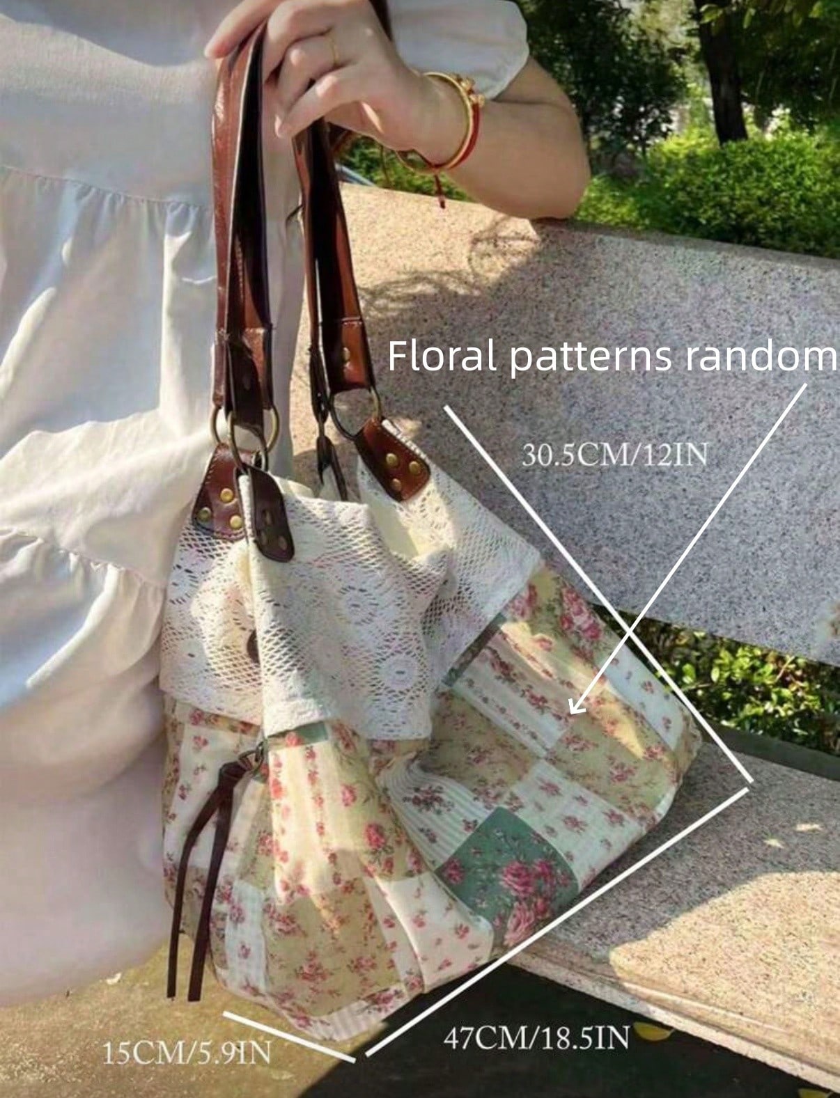 Back To School Tote Bag, Lace Large Capacity Versatile Fashion Bag, Retro Campus Commute Tote Bag, Foldable, Suitable For College Students