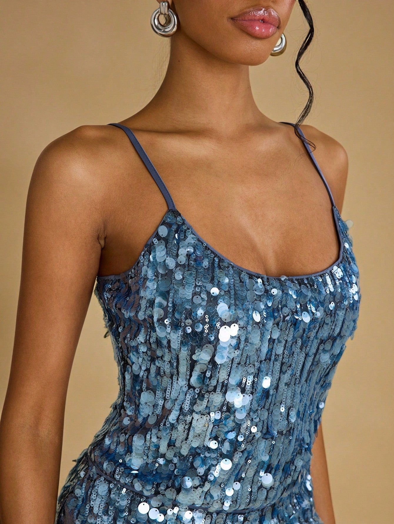 BAE Spring/Summer Yellow Rhinestone, Sequin & Pearl Floral Backless Camisole Tank Top, Beach Vacation Elegant Sweet Cute Glamorous Sleeveless Summer