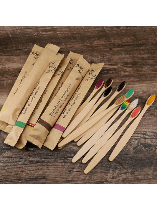 Bamboo Toothbrush- Ultra Soft Bristles Suitable For Sensitive Teeth & Gums, Wooden Handle For Deep Oral Cleaning At Home