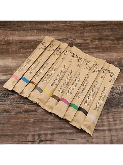 Bamboo Toothbrush- Ultra Soft Bristles Suitable For Sensitive Teeth & Gums, Wooden Handle For Deep Oral Cleaning At Home