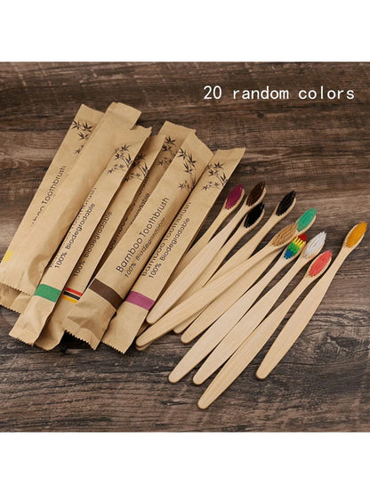 Bamboo Toothbrush- Ultra Soft Bristles Suitable For Sensitive Teeth & Gums, Wooden Handle For Deep Oral Cleaning At Home