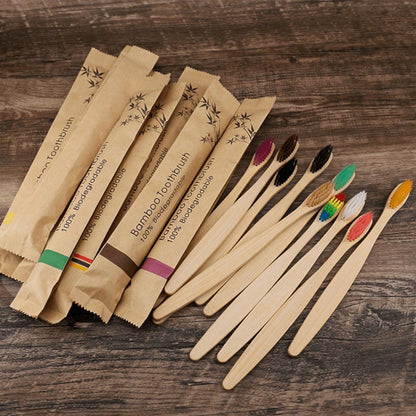 Bamboo Toothbrush- Ultra Soft Bristles Suitable For Sensitive Teeth & Gums, Wooden Handle For Deep Oral Cleaning At Home