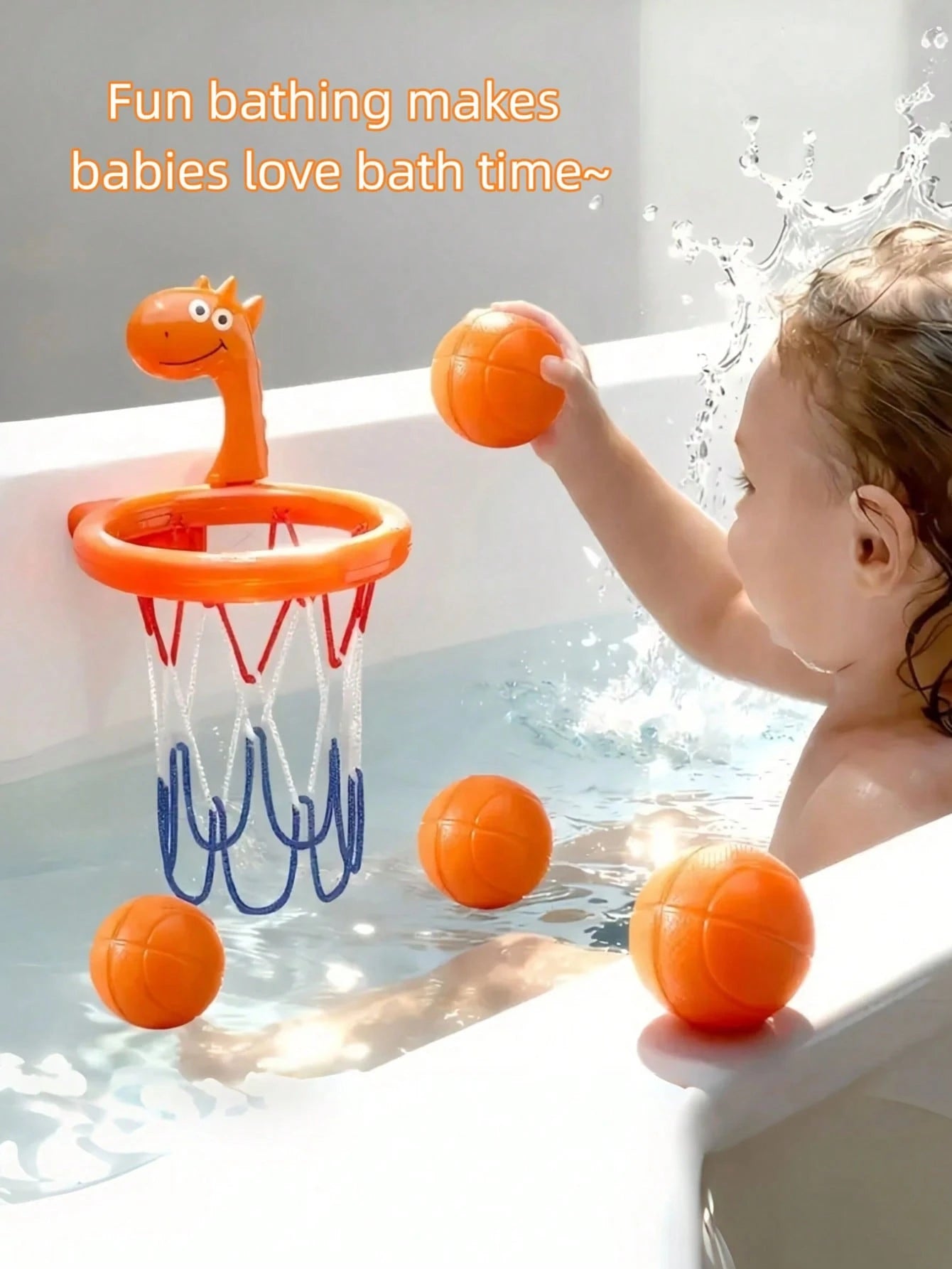 Bathtub Basketball Hoop Toy For Kids & Toddlers, Suction Cup Basketball Hoop With 3 Soft Balls Set, Birthday Gift, Interactive Bathroom Toy For Boys And Girls, Infant Bathtub Toys, Toddler Bathroom To