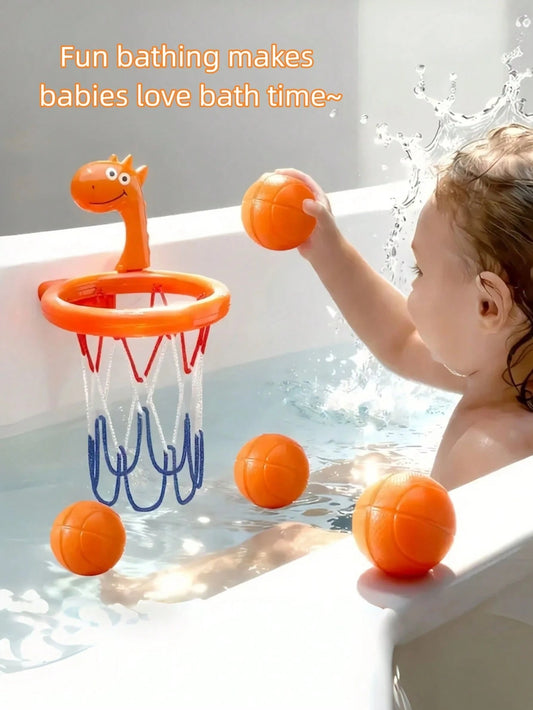 Bathtub Basketball Hoop Toy For Kids & Toddlers, Suction Cup Basketball Hoop With 3 Soft Balls Set, Birthday Gift, Interactive Bathroom Toy For Boys And Girls, Infant Bathtub Toys, Toddler Bathroom To