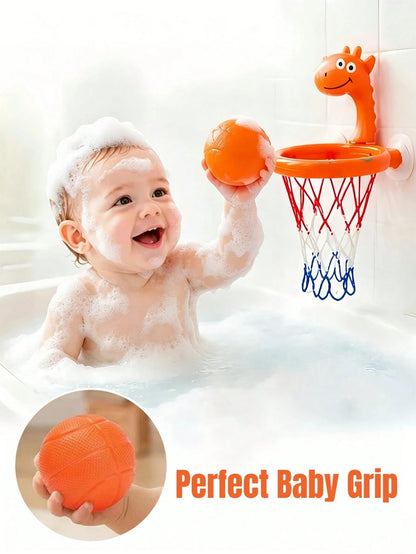 Bathtub Basketball Hoop Toy For Kids & Toddlers, Suction Cup Basketball Hoop With 3 Soft Balls Set, Birthday Gift, Interactive Bathroom Toy For Boys And Girls, Infant Bathtub Toys, Toddler Bathroom To
