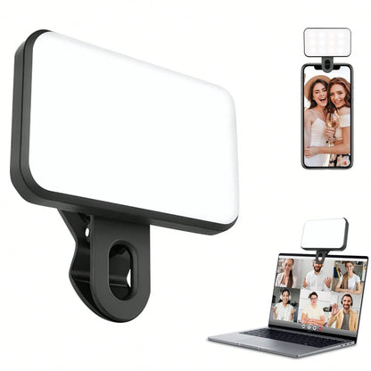 Bi-Color Temperature Selfie/Live Stream Light 1 Pc LED Fill Light Selfie Light, LED Phone Light With 3 Lighting Mode, Portable Mini Clip-On Fill Light, Makeup, Live Stream, Zoom Conference Rechargeabl
