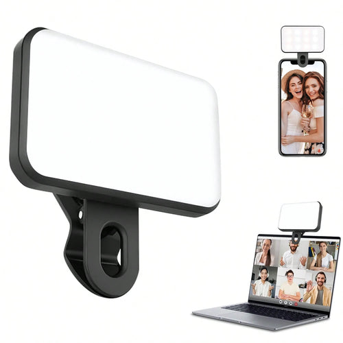 Bi-Color Temperature Selfie/Live Stream Light 1 Pc LED Fill Light Selfie Light, LED Phone Light With 3 Lighting Mode, Portable Mini Clip-On Fill Light, Makeup, Live Stream, Zoom Conference Rechargeabl