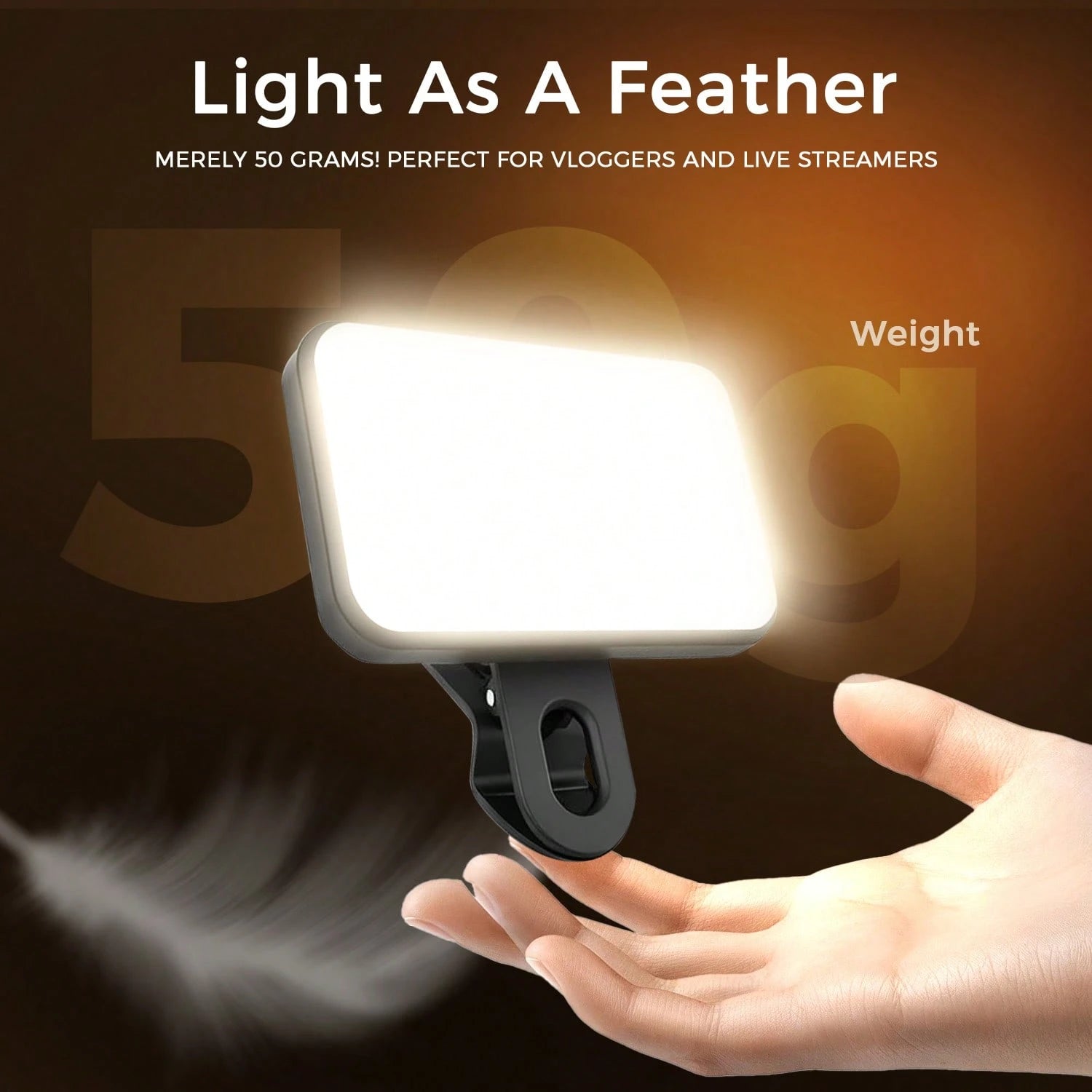 Bi-Color Temperature Selfie/Live Stream Light 1 Pc LED Fill Light Selfie Light, LED Phone Light With 3 Lighting Mode, Portable Mini Clip-On Fill Light, Makeup, Live Stream, Zoom Conference Rechargeabl