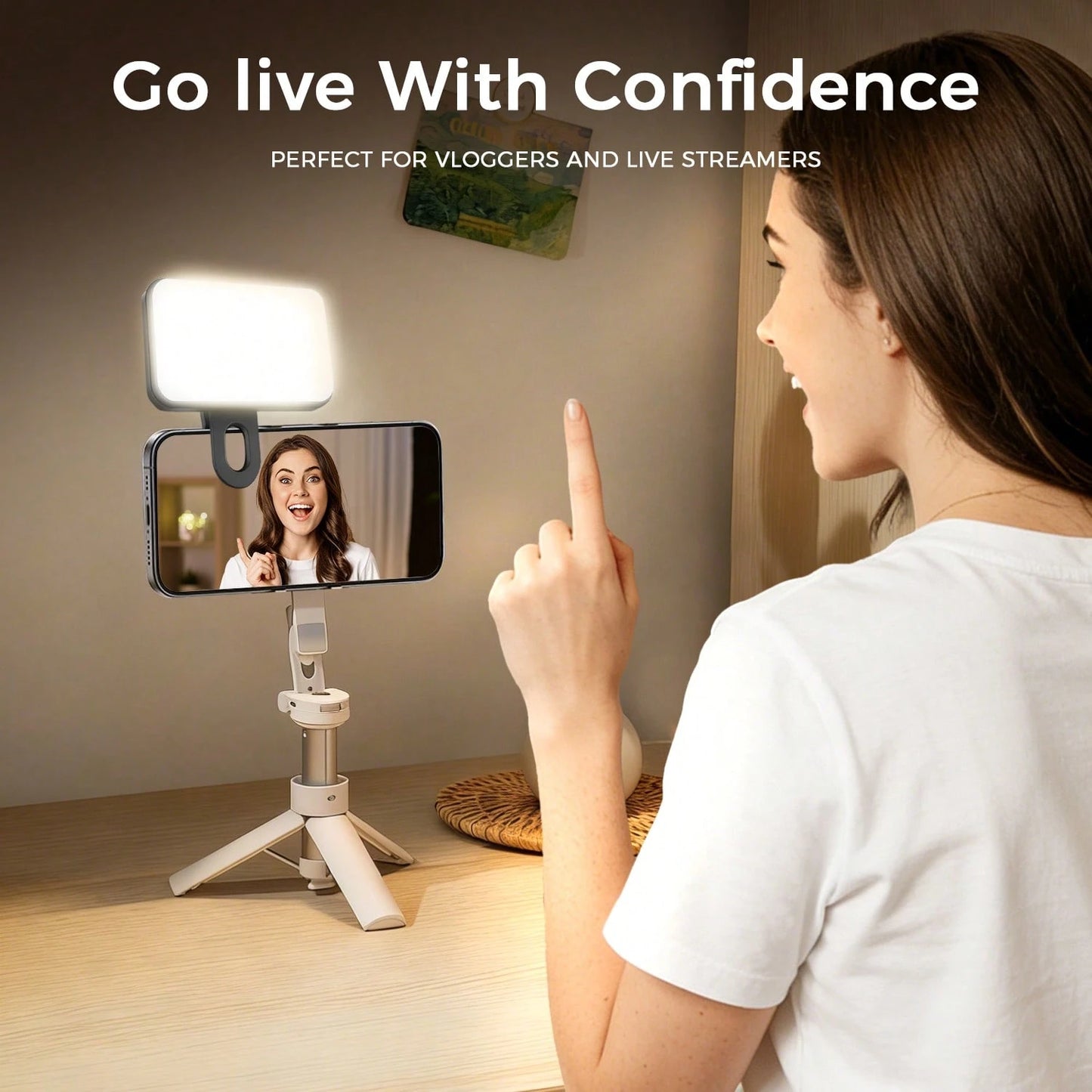 Bi-Color Temperature Selfie/Live Stream Light 1 Pc LED Fill Light Selfie Light, LED Phone Light With 3 Lighting Mode, Portable Mini Clip-On Fill Light, Makeup, Live Stream, Zoom Conference Rechargeabl