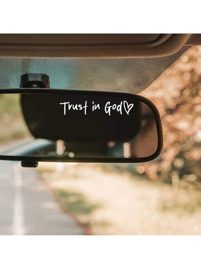 Bible Church Mirror Stickers- Trust In God, Faith Hope For Love, Self-Adhesive Shiny Appearance, Teacher Religious Gifts, "Trust In God" With Heart Graphics- Christian Church Decorations For Churche