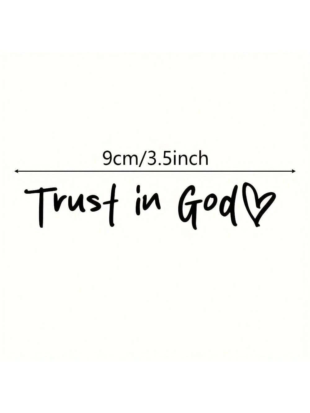 Bible Church Mirror Stickers- Trust In God, Faith Hope For Love, Self-Adhesive Shiny Appearance, Teacher Religious Gifts, "Trust In God" With Heart Graphics- Christian Church Decorations For Churche