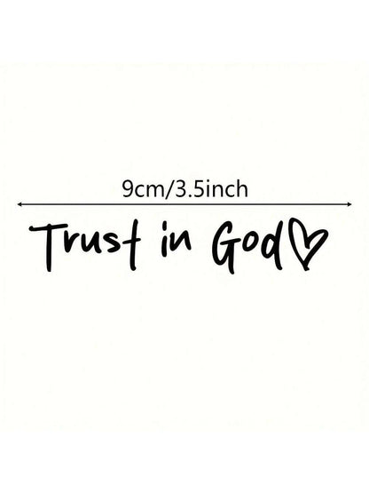 Bible Church Mirror Stickers- Trust In God, Faith Hope For Love, Self-Adhesive Shiny Appearance, Teacher Religious Gifts, "Trust In God" With Heart Graphics- Christian Church Decorations For Churche