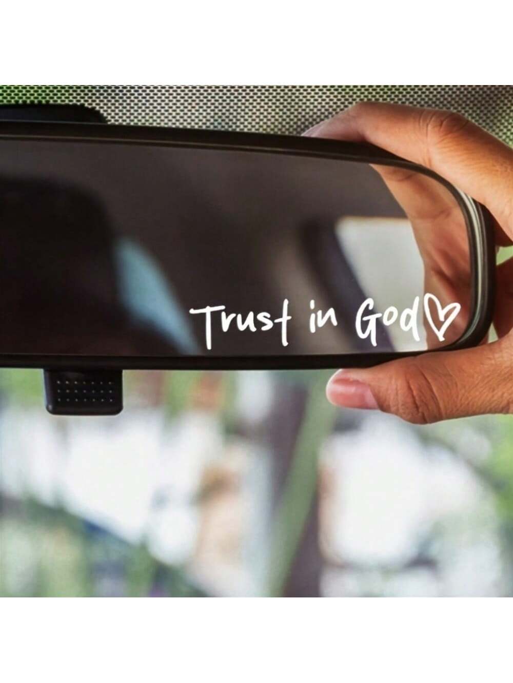 Bible Church Mirror Stickers- Trust In God, Faith Hope For Love, Self-Adhesive Shiny Appearance, Teacher Religious Gifts, "Trust In God" With Heart Graphics- Christian Church Decorations For Churche