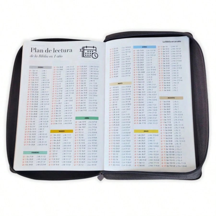 Biblia Con Cierre Letra Gigante Manual 14 Puntos RV1960, Imit Piel Negro Con Indice- Arca Del Pacto