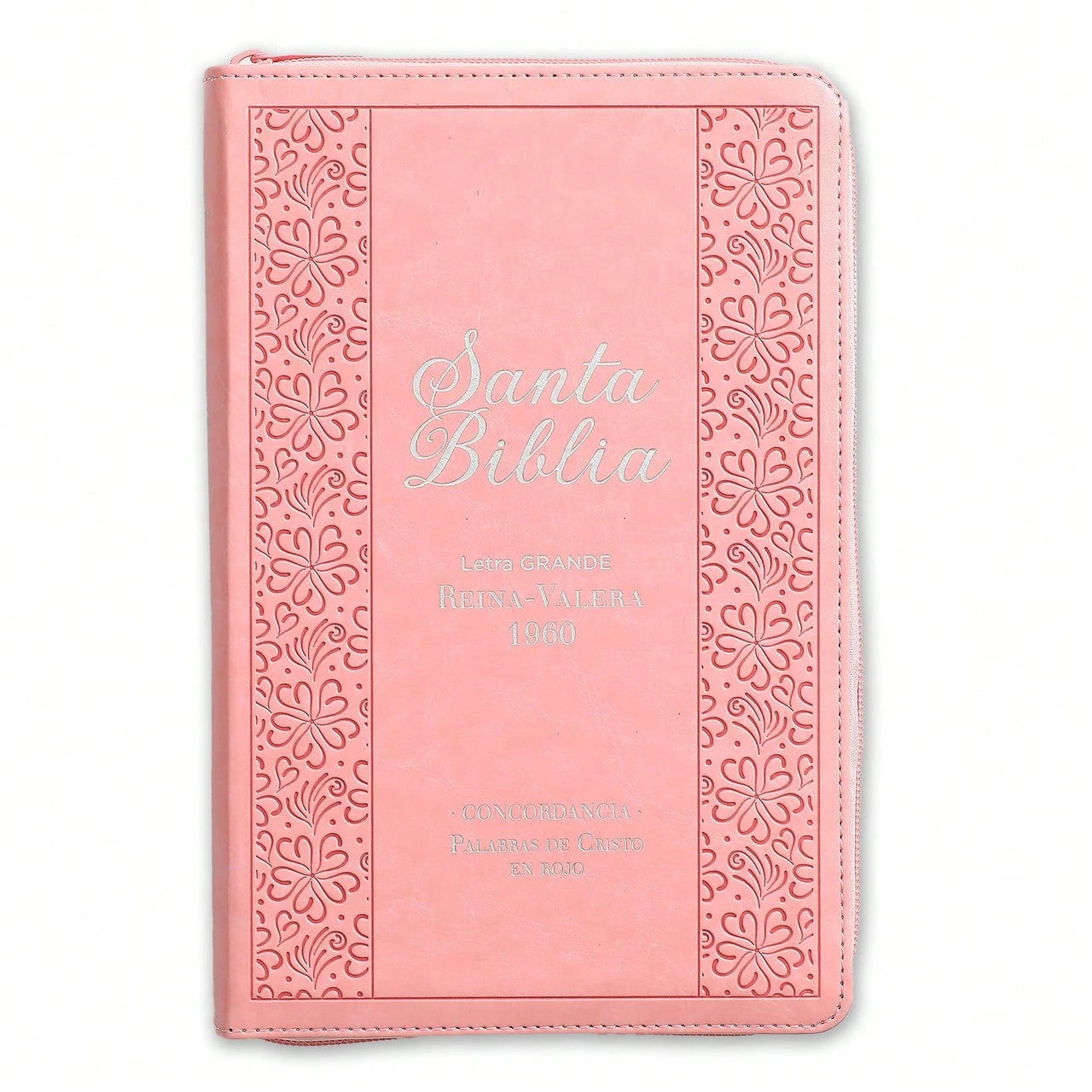 Biblia Para Mujeres Con Cierre Letra Grande 12 Puntos RV1960 Imit. Rosado Claro Con Indice