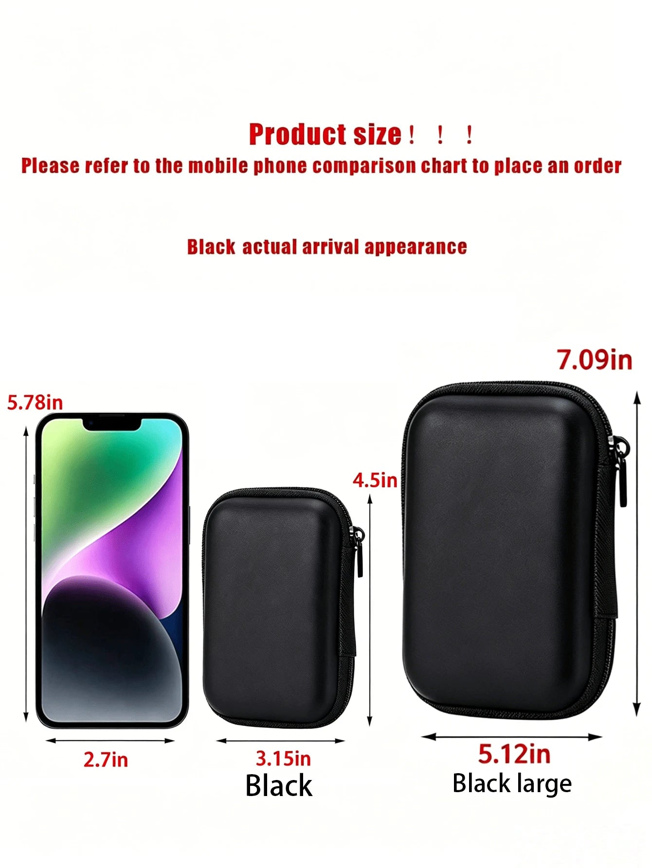 Black Leopard Print EVA Hard Shell 4.3 Inch Compact Storage Box- Travel Protective Storage Bag, Suitable For Electronic Accessories, Earphones, Hard Drives And Data Cables; Shockproof Zipper Pouch (S