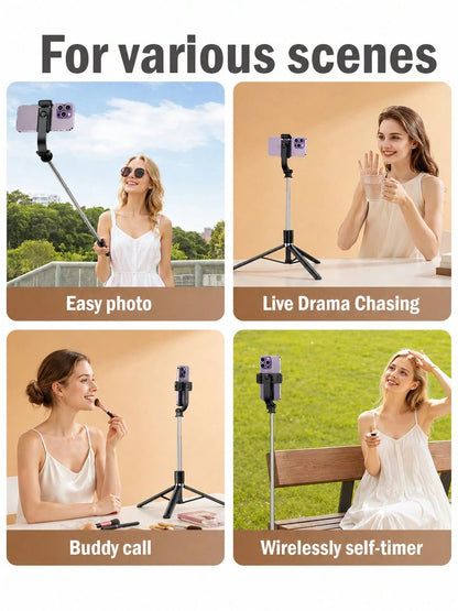 Borriig 1700mm Wireless Selfie Stick Phone Tripod, Extendable Foldable Monopod Suitable For Smartphones, Balanced Stable Shooting And Live Streaming, With Remote Control, Ideal For Summer Vacation, Tr