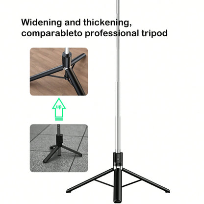 Borriig 1700mm Wireless Selfie Stick Phone Tripod, Extendable Foldable Monopod Suitable For Smartphones, Balanced Stable Shooting And Live Streaming, With Remote Control, Ideal For Summer Vacation, Tr