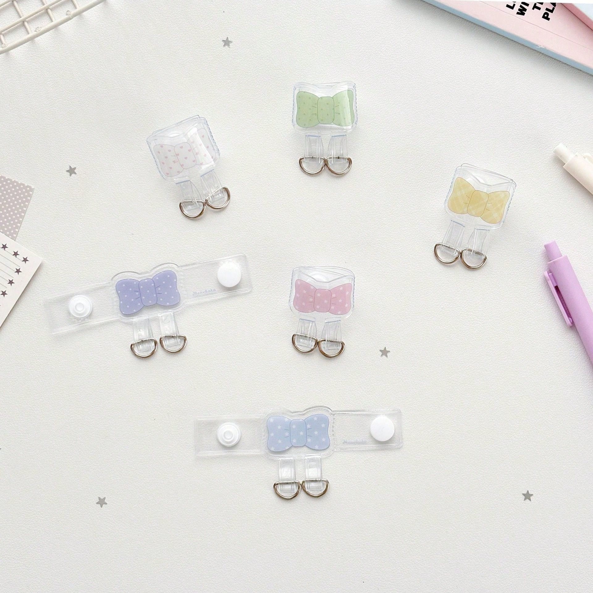 Bowknot Bag Extension Buckle Ita Bag Keychain Transparent Bag Hanging Clip Display Buckle (Includes 1 Silver Key Ring)