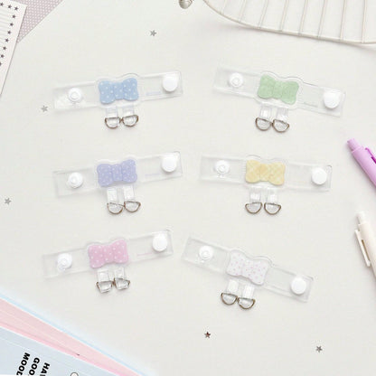 Bowknot Bag Extension Buckle Ita Bag Keychain Transparent Bag Hanging Clip Display Buckle (Includes 1 Silver Key Ring)