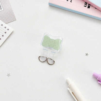 Bowknot Bag Extension Buckle Ita Bag Keychain Transparent Bag Hanging Clip Display Buckle (Includes 1 Silver Key Ring)