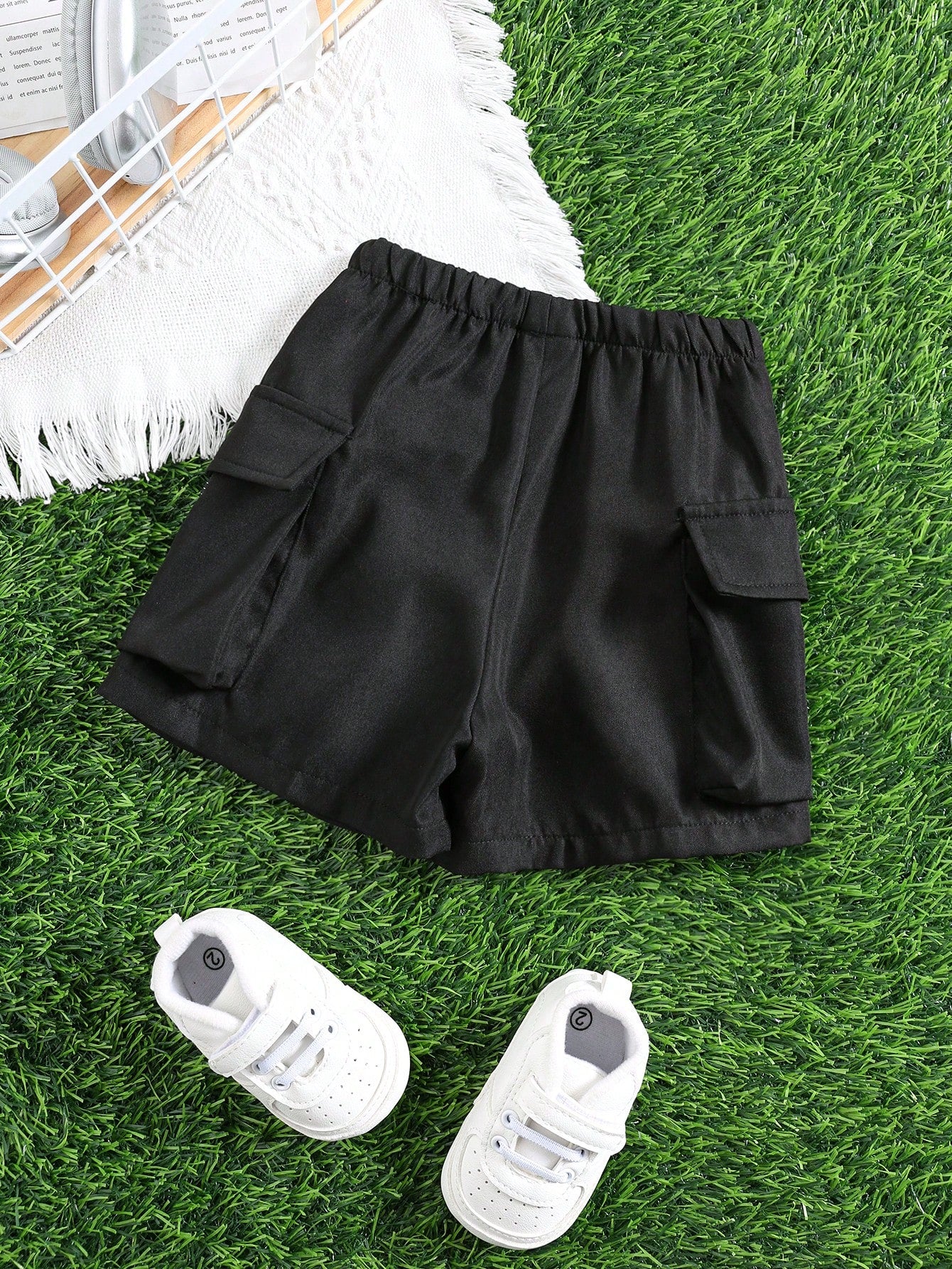 Bubblio Baby Boy Casual Black Shorts With Practical Pockets,Suitable For Daily Wear,Outdoor Sports,Play,Party,Photo Shoot,Formal Events & Spring/Summer