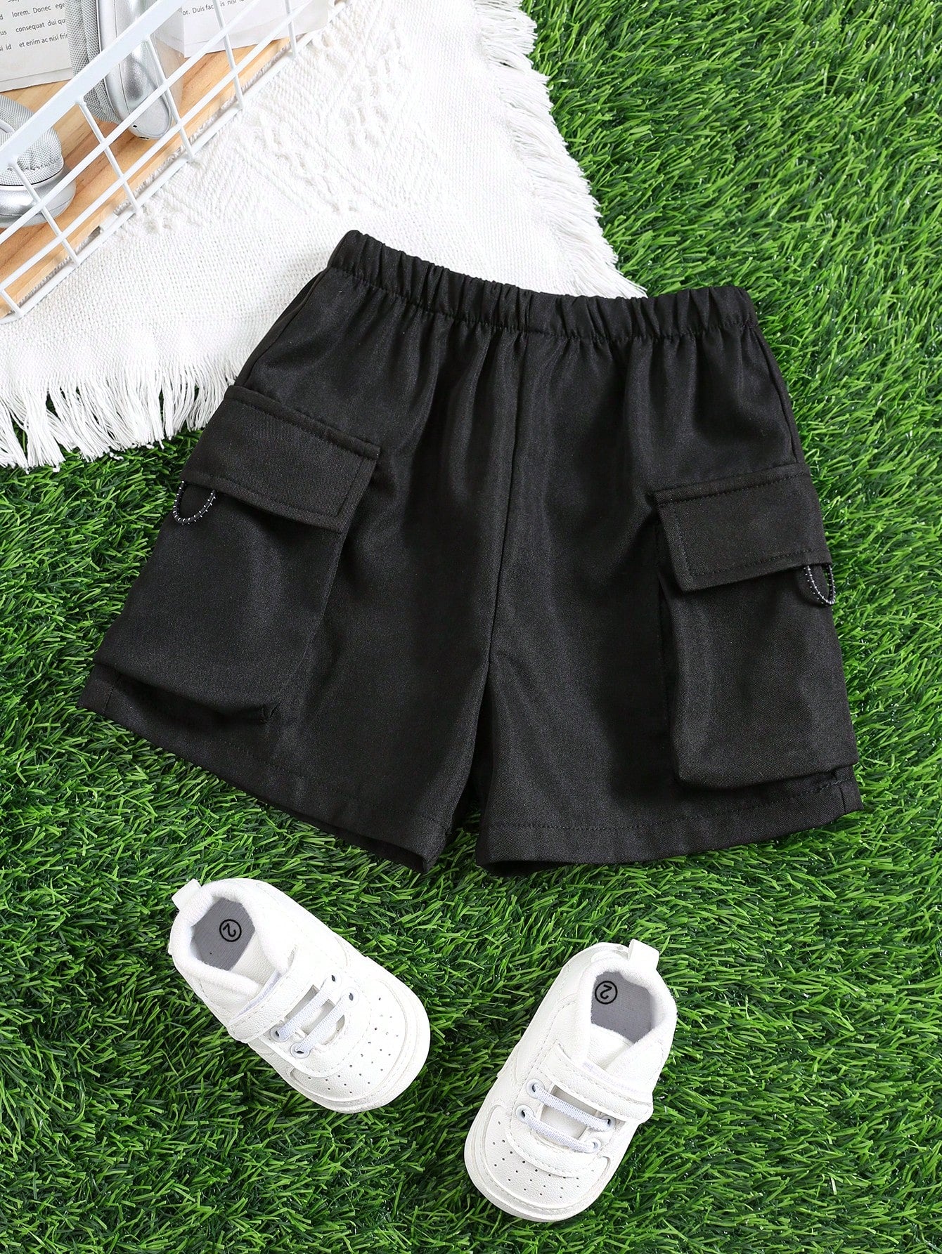 Bubblio Baby Boy Casual Black Shorts With Practical Pockets,Suitable For Daily Wear,Outdoor Sports,Play,Party,Photo Shoot,Formal Events & Spring/Summer