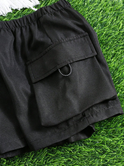 Bubblio Baby Boy Casual Black Shorts With Practical Pockets,Suitable For Daily Wear,Outdoor Sports,Play,Party,Photo Shoot,Formal Events & Spring/Summer