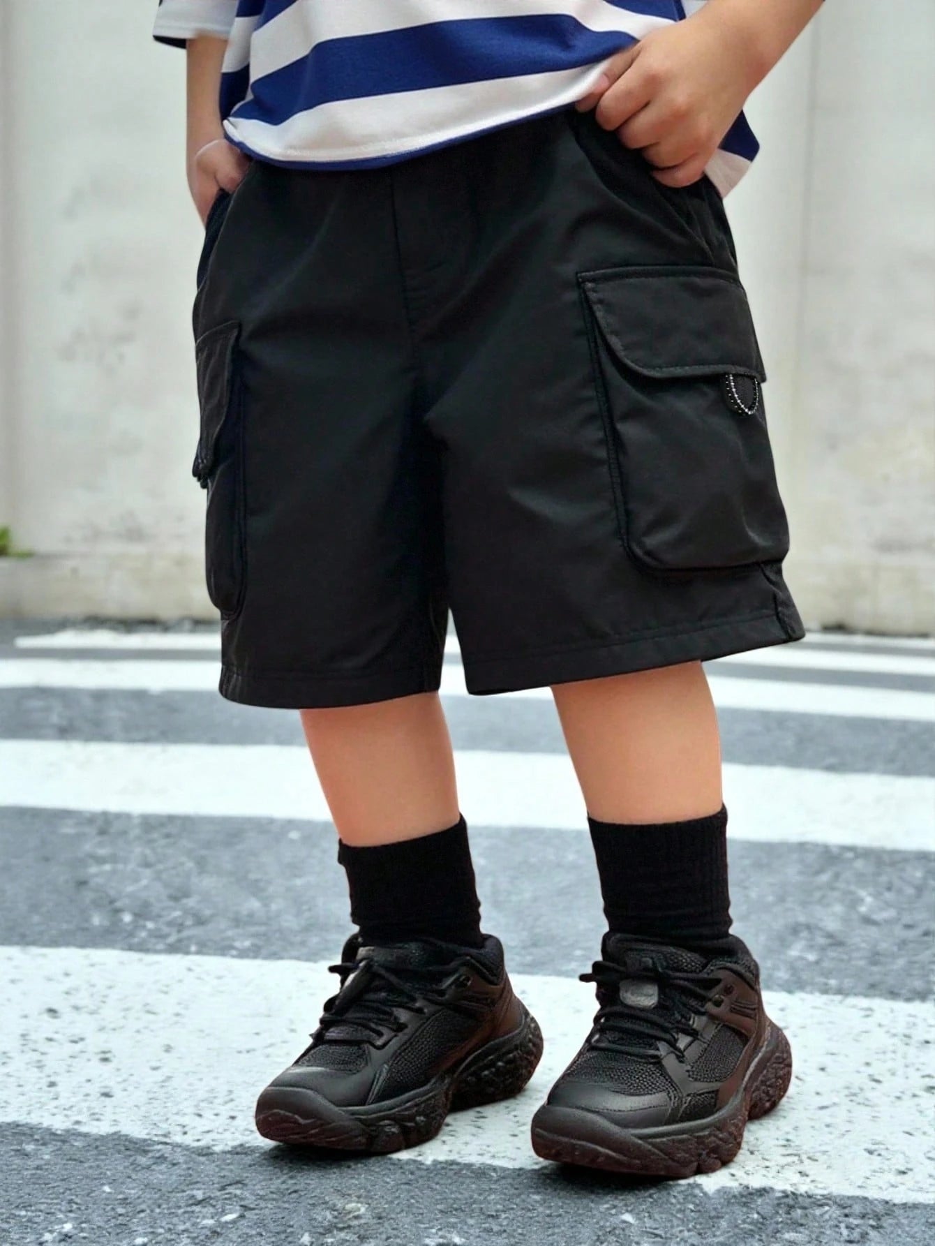 Bubblio Baby Boy Casual Black Shorts With Practical Pockets,Suitable For Daily Wear,Outdoor Sports,Play,Party,Photo Shoot,Formal Events & Spring/Summer