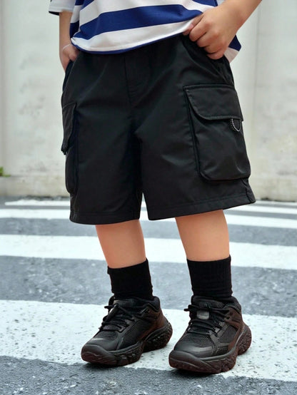 Bubblio Baby Boy Casual Black Shorts With Practical Pockets,Suitable For Daily Wear,Outdoor Sports,Play,Party,Photo Shoot,Formal Events & Spring/Summer