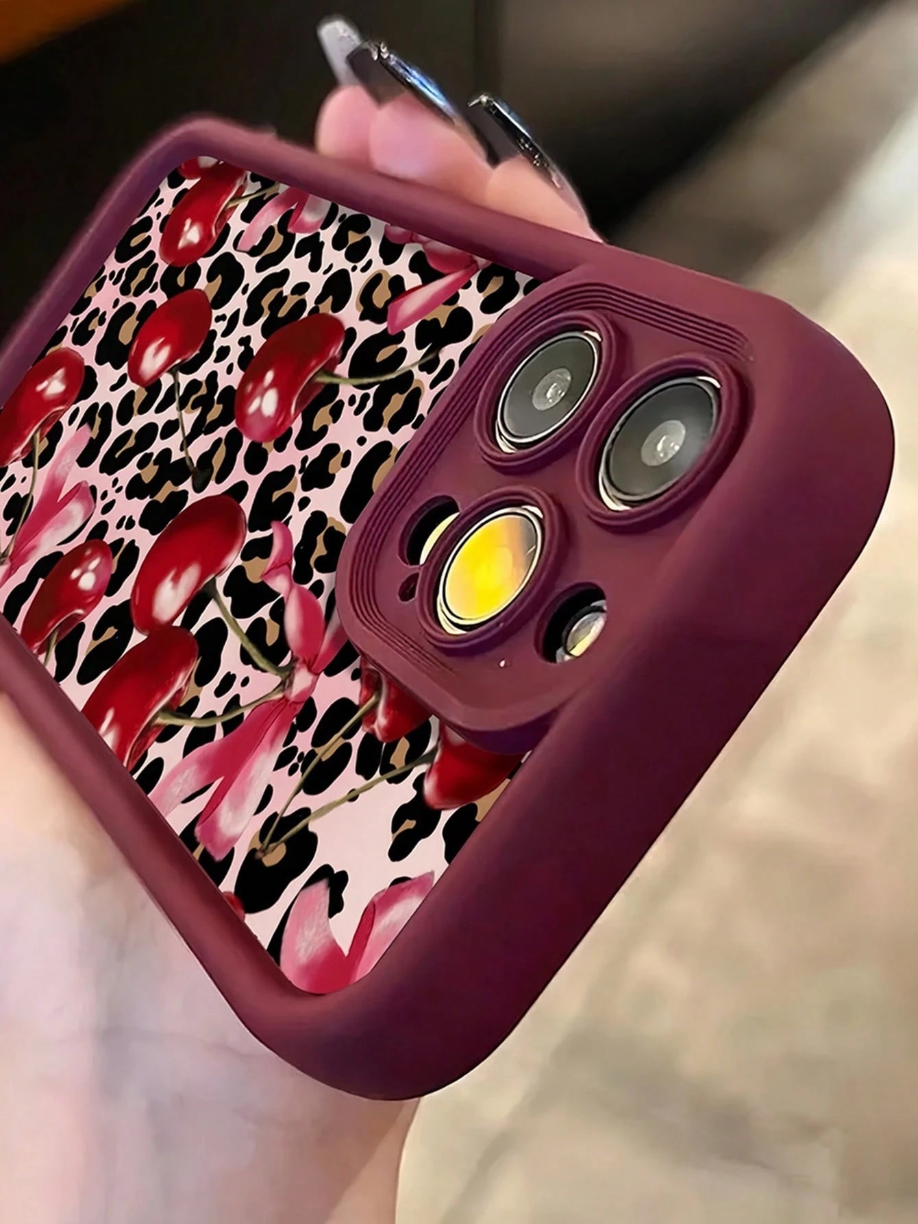 Butterfly, Leopard, Cherry Pattern Shockproof & Anti-Drop TPU Soft Phone Case Compatible With IPhone Apple 11/12/13/14/12 Pro Max/16 Pro/15/X/XR/7/8Plus, Series Waterproof Scratch Resistant