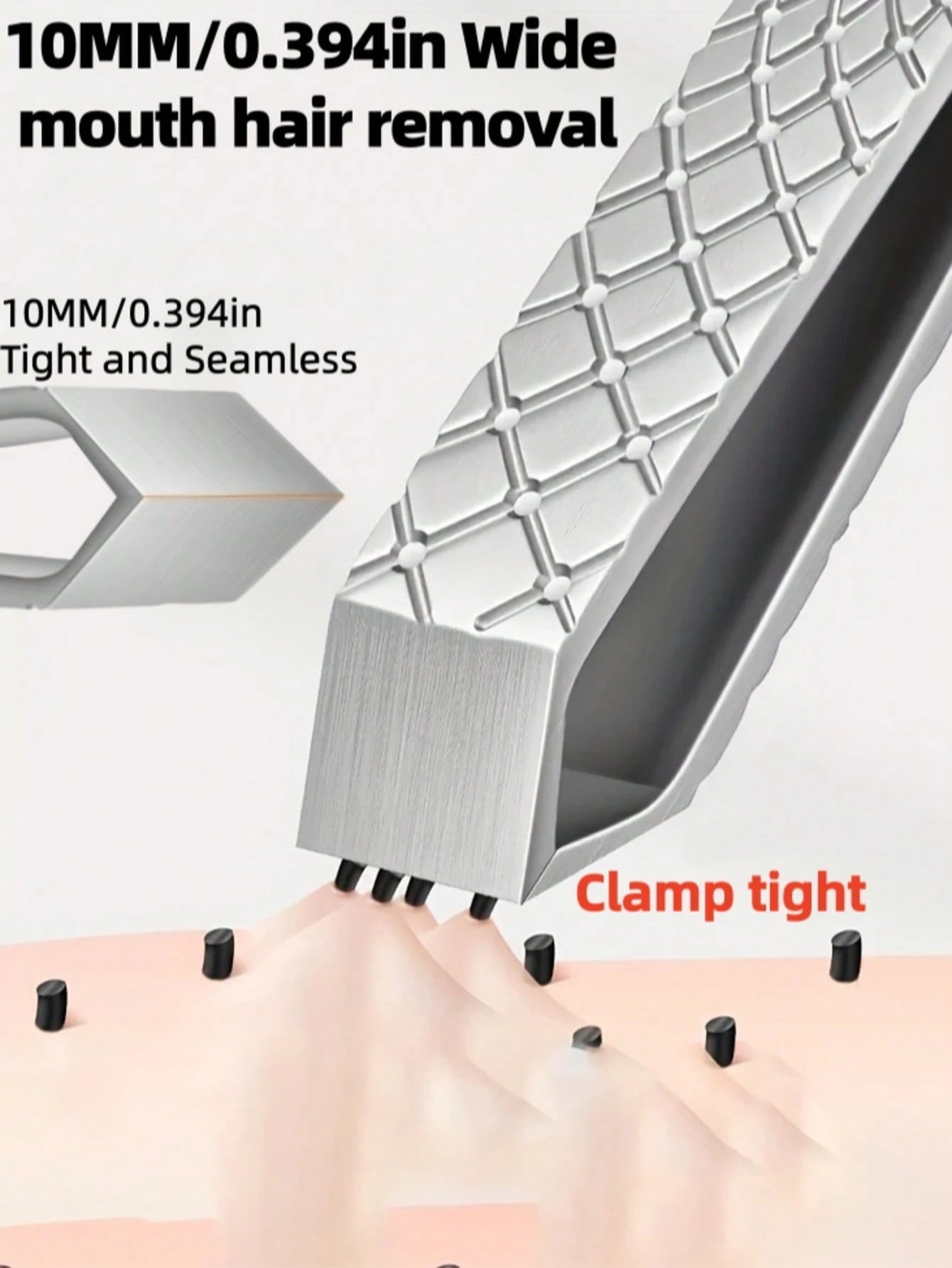 byimy 10mm Wide Stainless Steel Epilator And Hair Removal Device- Ergonomic Handle, Large Opening Suitable For Men And Women, Multi-Functional For Face And Body (Bikini Line, Eyebrows, Mustache, Chin