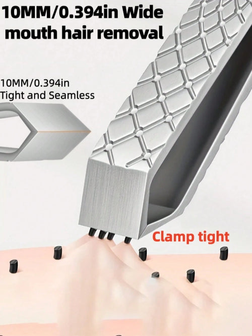 byimy 10mm Wide Stainless Steel Epilator And Hair Removal Device- Ergonomic Handle, Large Opening Suitable For Men And Women, Multi-Functional For Face And Body (Bikini Line, Eyebrows, Mustache, Chin