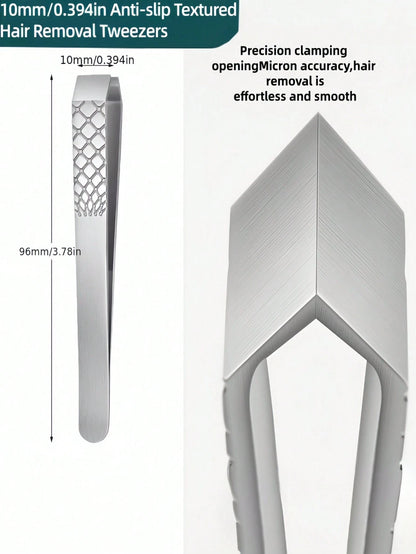 byimy 10mm Wide Stainless Steel Epilator And Hair Removal Device- Ergonomic Handle, Large Opening Suitable For Men And Women, Multi-Functional For Face And Body (Bikini Line, Eyebrows, Mustache, Chin