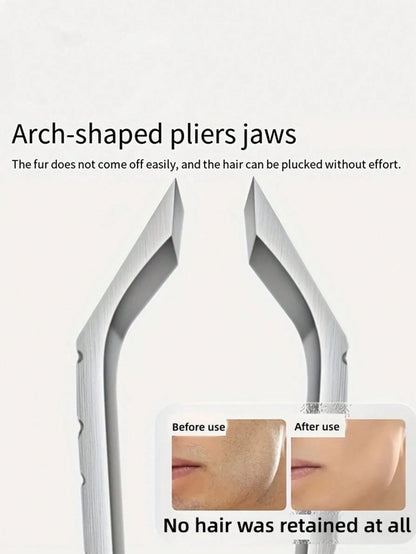byimy 10mm Wide Stainless Steel Epilator And Hair Removal Device- Ergonomic Handle, Large Opening Suitable For Men And Women, Multi-Functional For Face And Body (Bikini Line, Eyebrows, Mustache, Chin