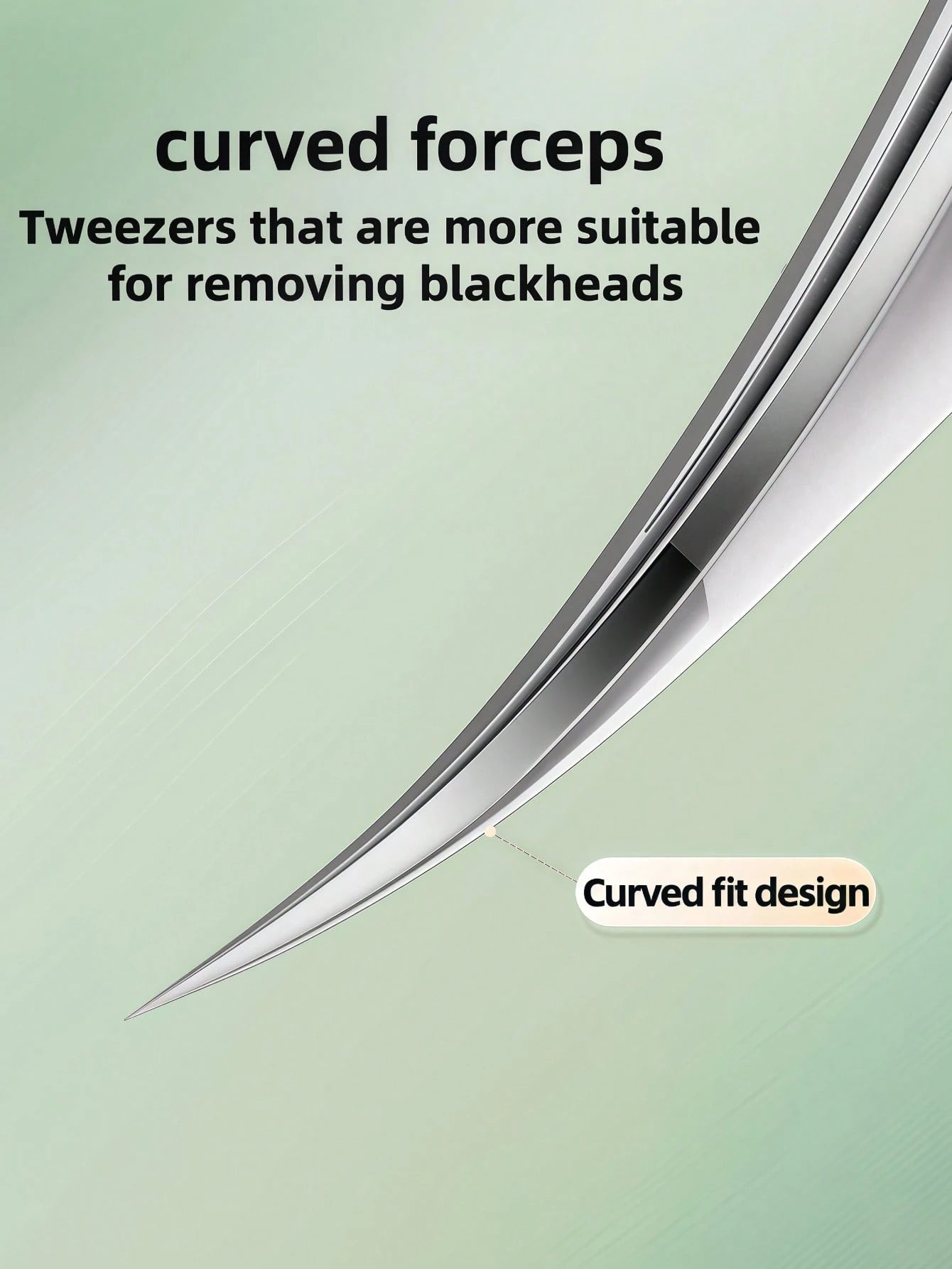 Byimy Brand High Precision Ultra-Fine Tip Tweezers, Beauty Salon Dolphin Tweezers For Blackhead, Peach Fuzz, Acne
