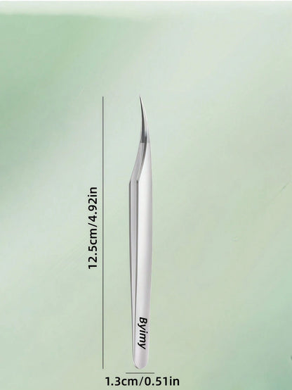 Byimy Brand High Precision Ultra-Fine Tip Tweezers, Beauty Salon Dolphin Tweezers For Blackhead, Peach Fuzz, Acne