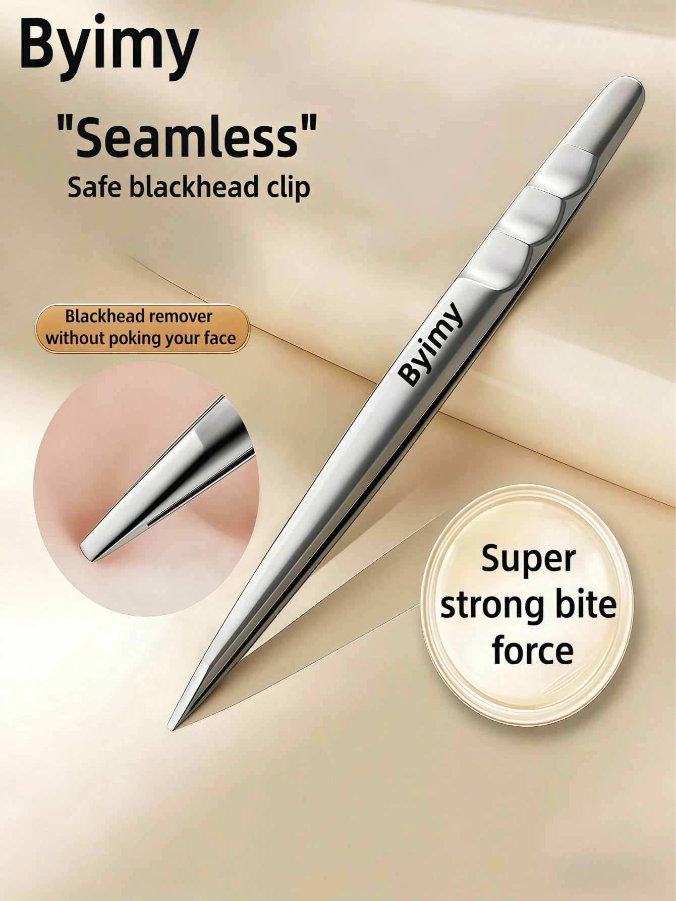 Byimy Brand Stainless Steel Eyebrow Tweezers, Wavy Shaped Tweezers, Hair Removal Tweezers, High Quality Eyelash Curler, Eyelash Extension Auxiliary Tools, Depilation Tools, Makeup Tools, Makeup Applic