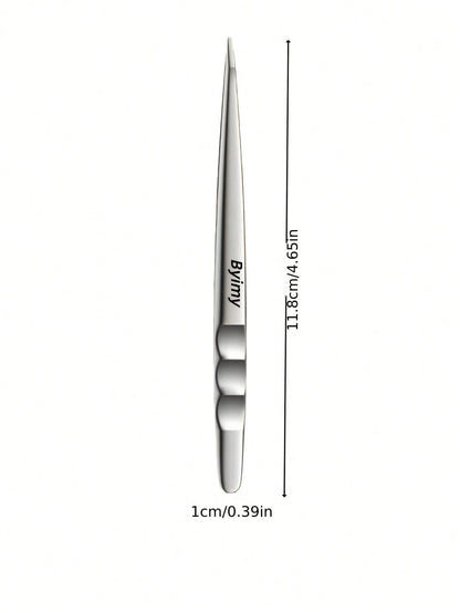 Byimy Brand Stainless Steel Eyebrow Tweezers, Wavy Shaped Tweezers, Hair Removal Tweezers, High Quality Eyelash Curler, Eyelash Extension Auxiliary Tools, Depilation Tools, Makeup Tools, Makeup Applic