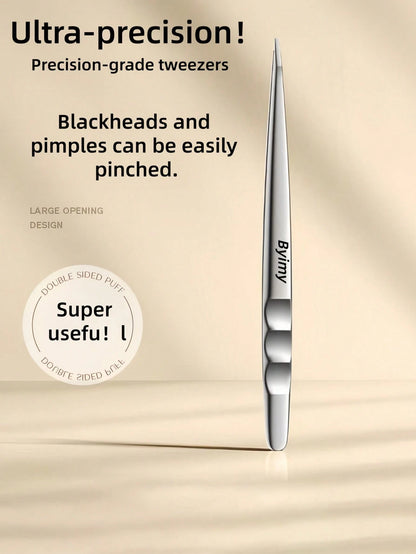 Byimy Brand Stainless Steel Eyebrow Tweezers, Wavy Shaped Tweezers, Hair Removal Tweezers, High Quality Eyelash Curler, Eyelash Extension Auxiliary Tools, Depilation Tools, Makeup Tools, Makeup Applic